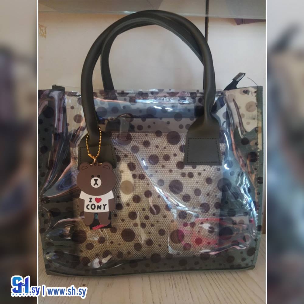 حقيبة يد نسائية خيش شفاف (الصباغ)