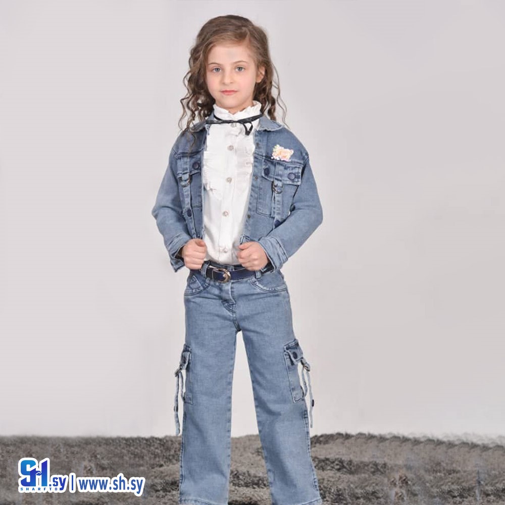 طقم بناتي جينز موديل 768 (ألبسة سوا)