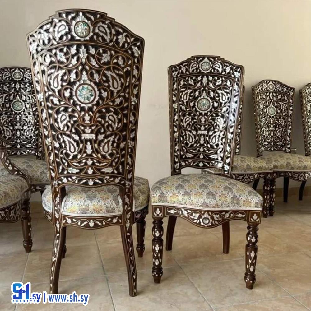 كراسي من الخشب الجوز الطبيعي 5 (عصام الحلبي)