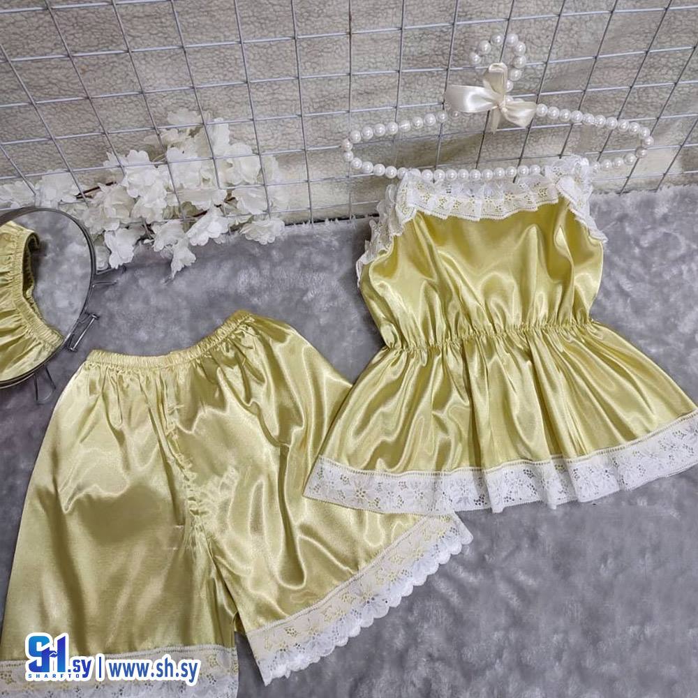 طقم نسائي شورت وكنزة ساتان (Lolea fashion)