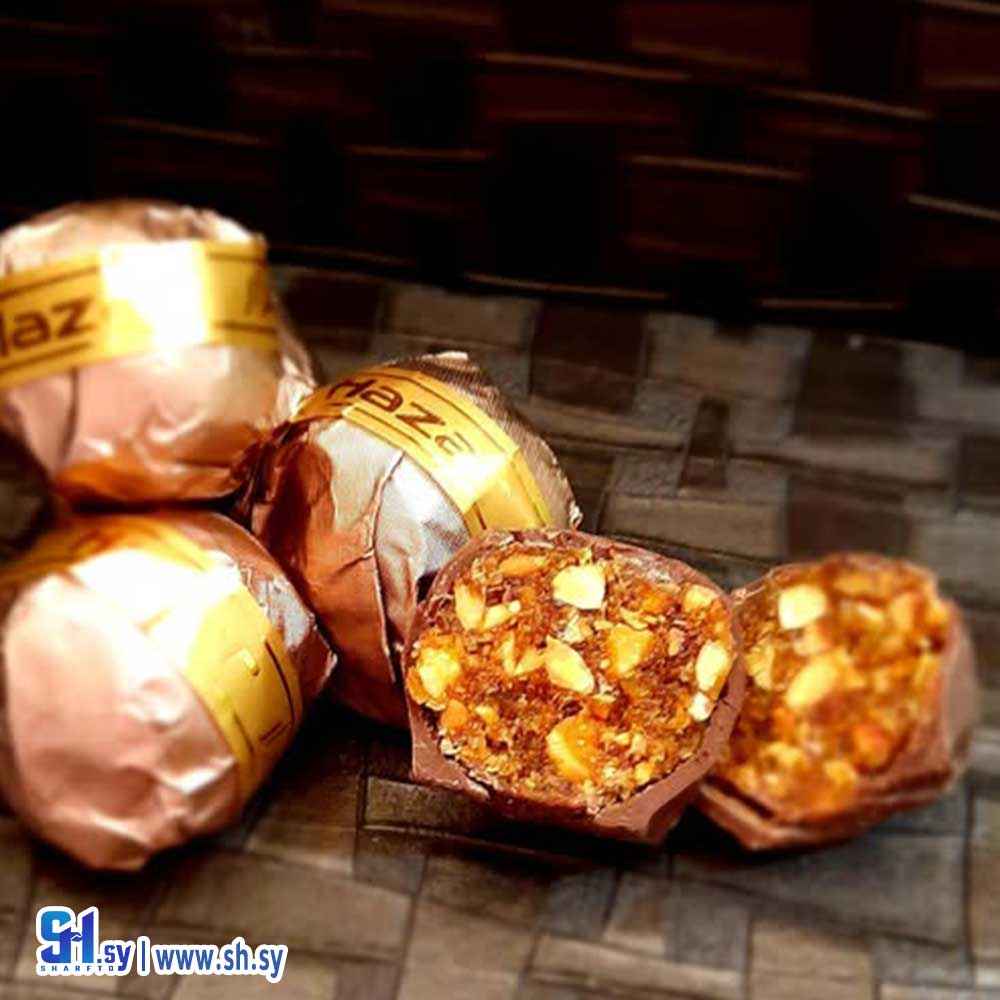 شوكولا حشوة النانرج مع اللوز بدون سكر (hazar chocolate)