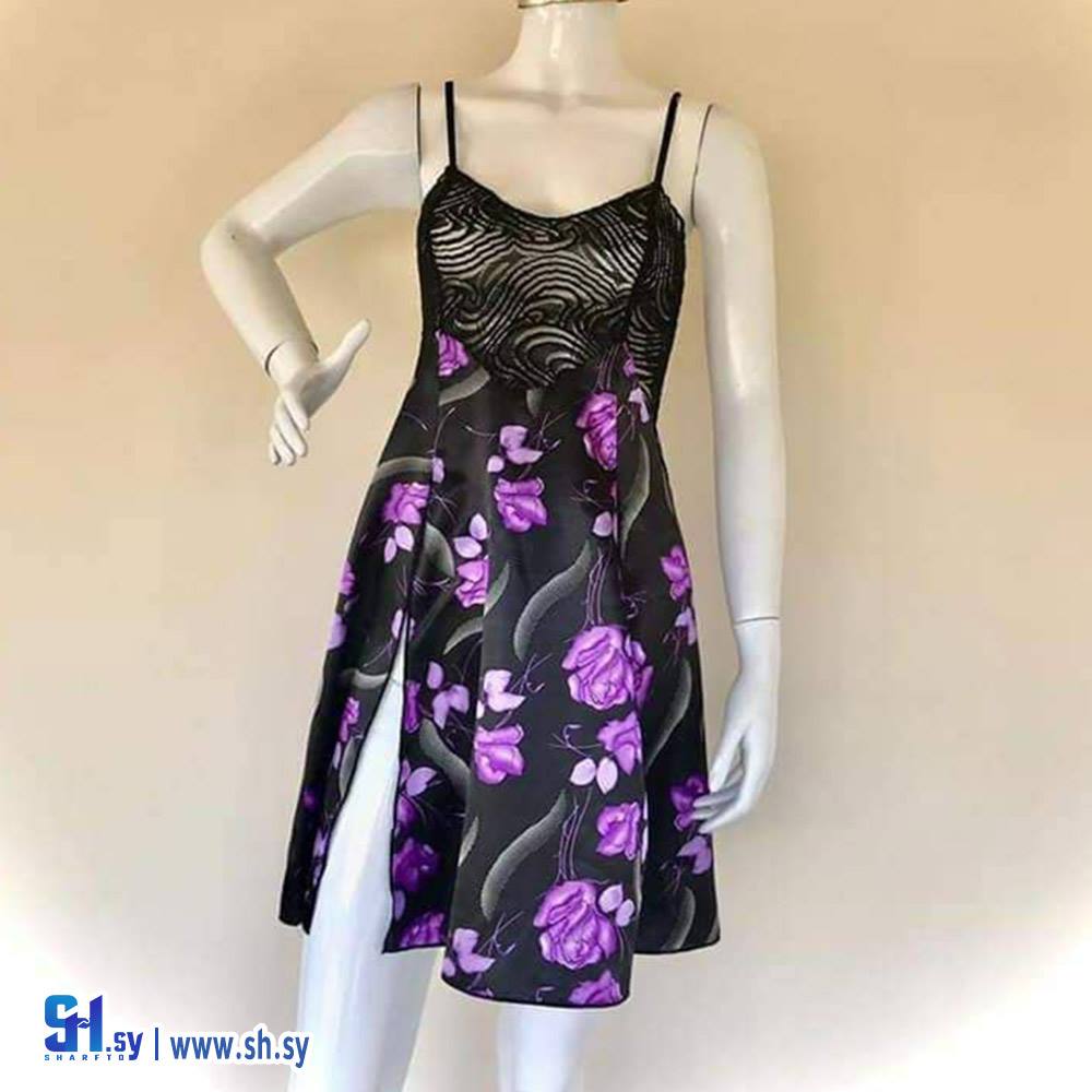 تفريعة ساتان مزهر (لانجري السهر)