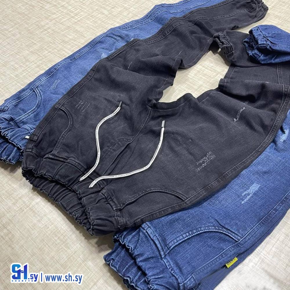 بنطال جينز رجالي كحت سادة (ألبسة جود)