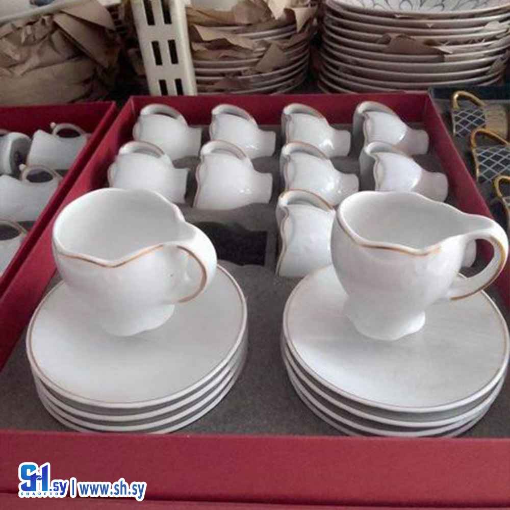طقم فناجين قهوة سادة (عصرونية البني)