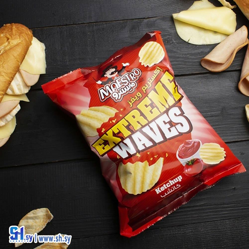 شيبس إكستريم ويفز بنكهة الكاتشب (مايسترو شيبس)
