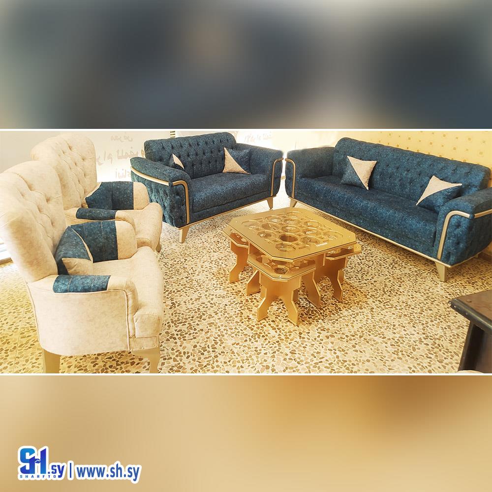 طقم كنبايات سبور خشب شوح قواعد زان (مفروشات الأهرام)