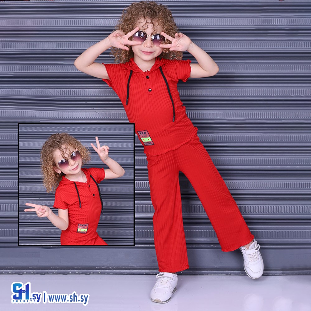 بيجامة بناتي قطعتين موديل 5025 (زمار مود)