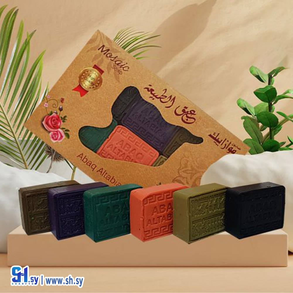 مجموعة صابون الغار الغنية بالفيتامينات 6 قطع (عبق الطبيعة)