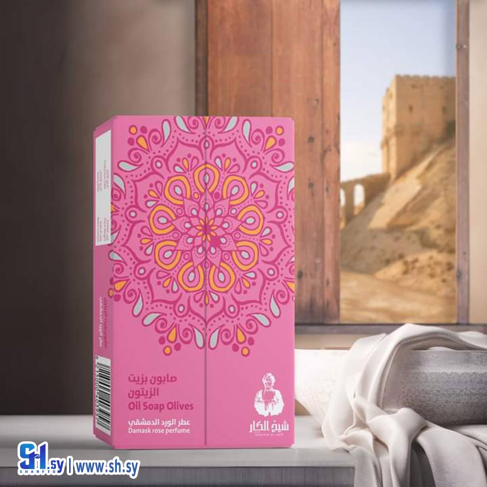 صابونة زيت الزيتون وعطر الورد الدمشقي (مؤسسة العود و العنبر التجارية (شيخ الكار))