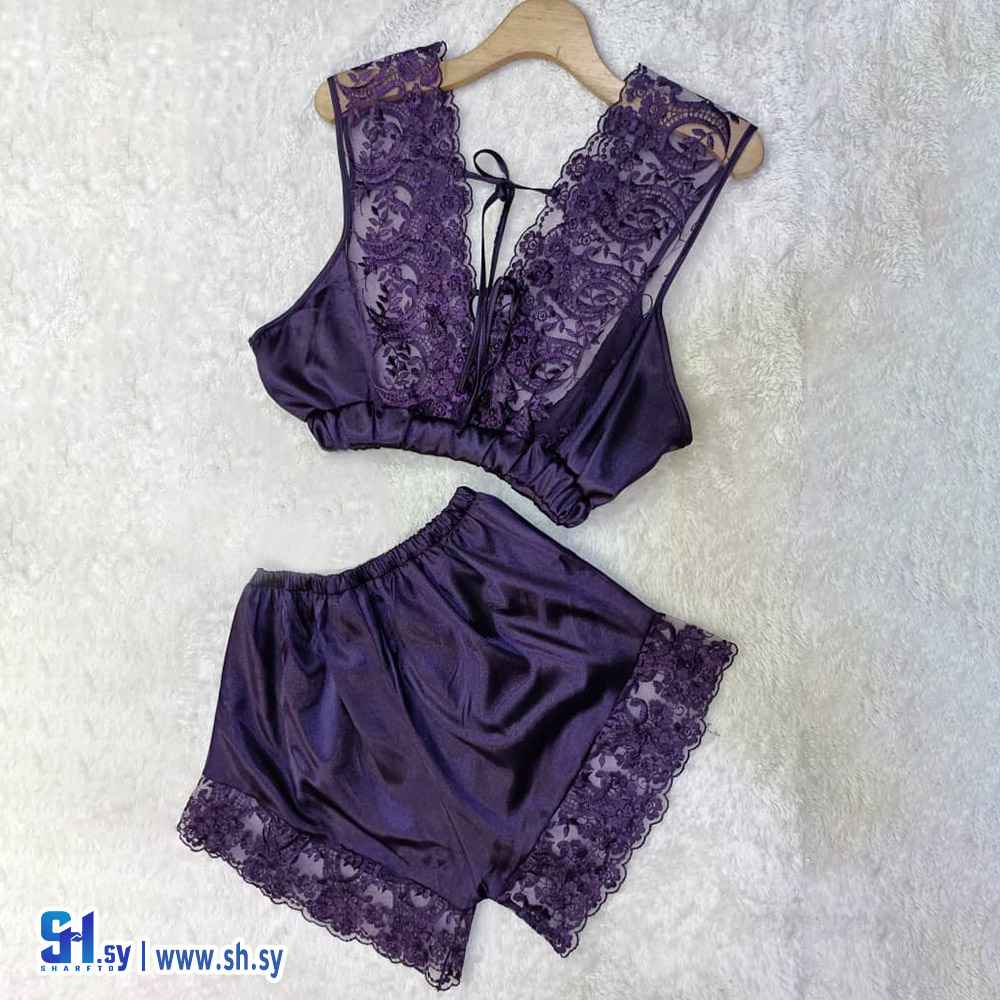 طقم شورت دمج حرير موديل 3814 (Girly Lingerie)