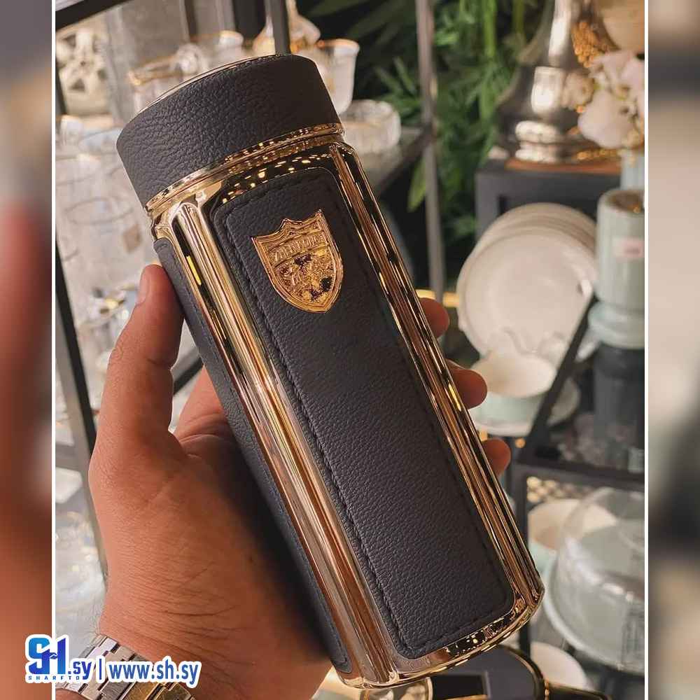 حافظة حرارة ستيل ملبسة جلد (لازوردي المنزلية الراقية)