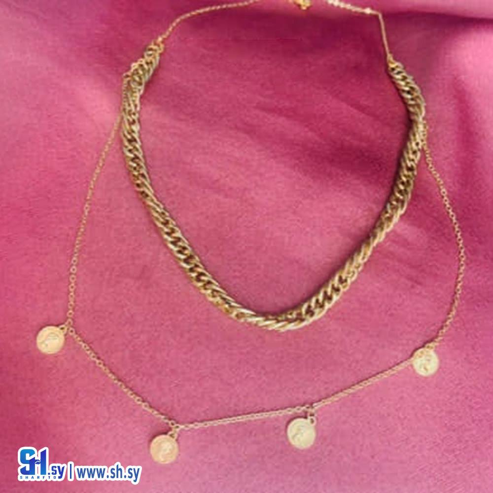 قلادة الليرات الذهبي (Nostalgie Accessories)