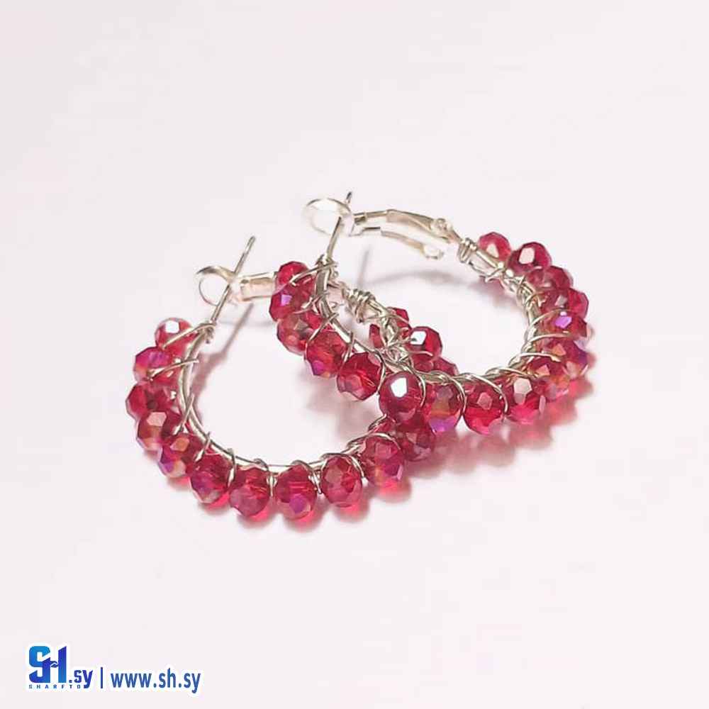 حلق اذن كريستال اصلي  (AmaL Handmade)