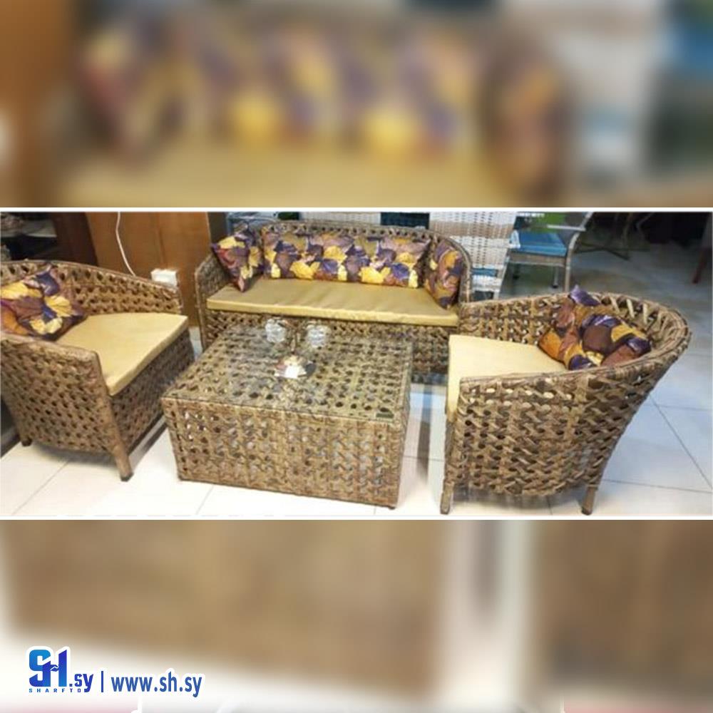 طقم راتان رسمة سداسي 1 (مفروشات الطير)