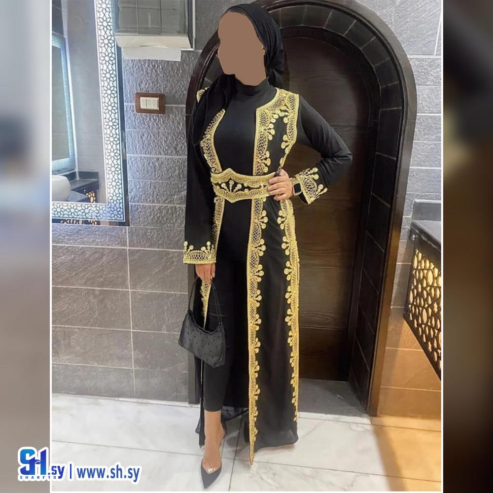 عباية قماش شيفون قطعتين (معرض النجمة الذهبية)