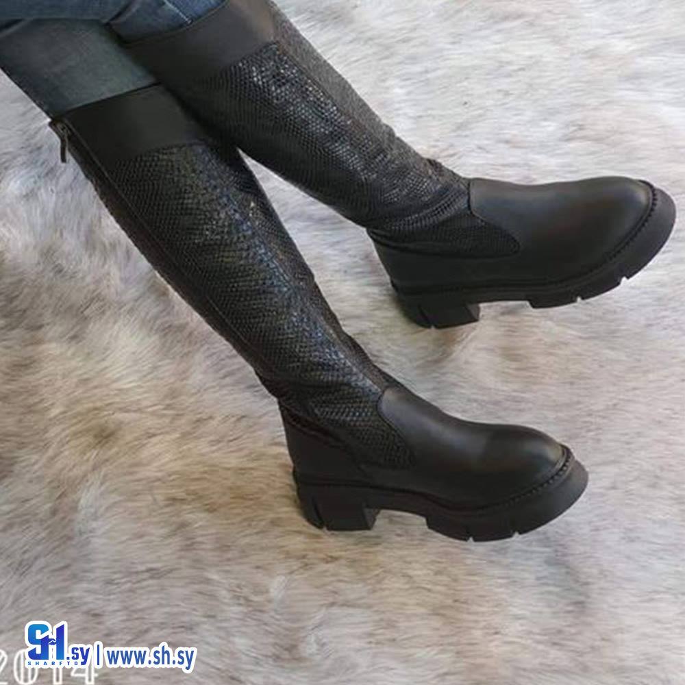جزمة طويلة نسائية تايغر أسود  (احذية ستارك)