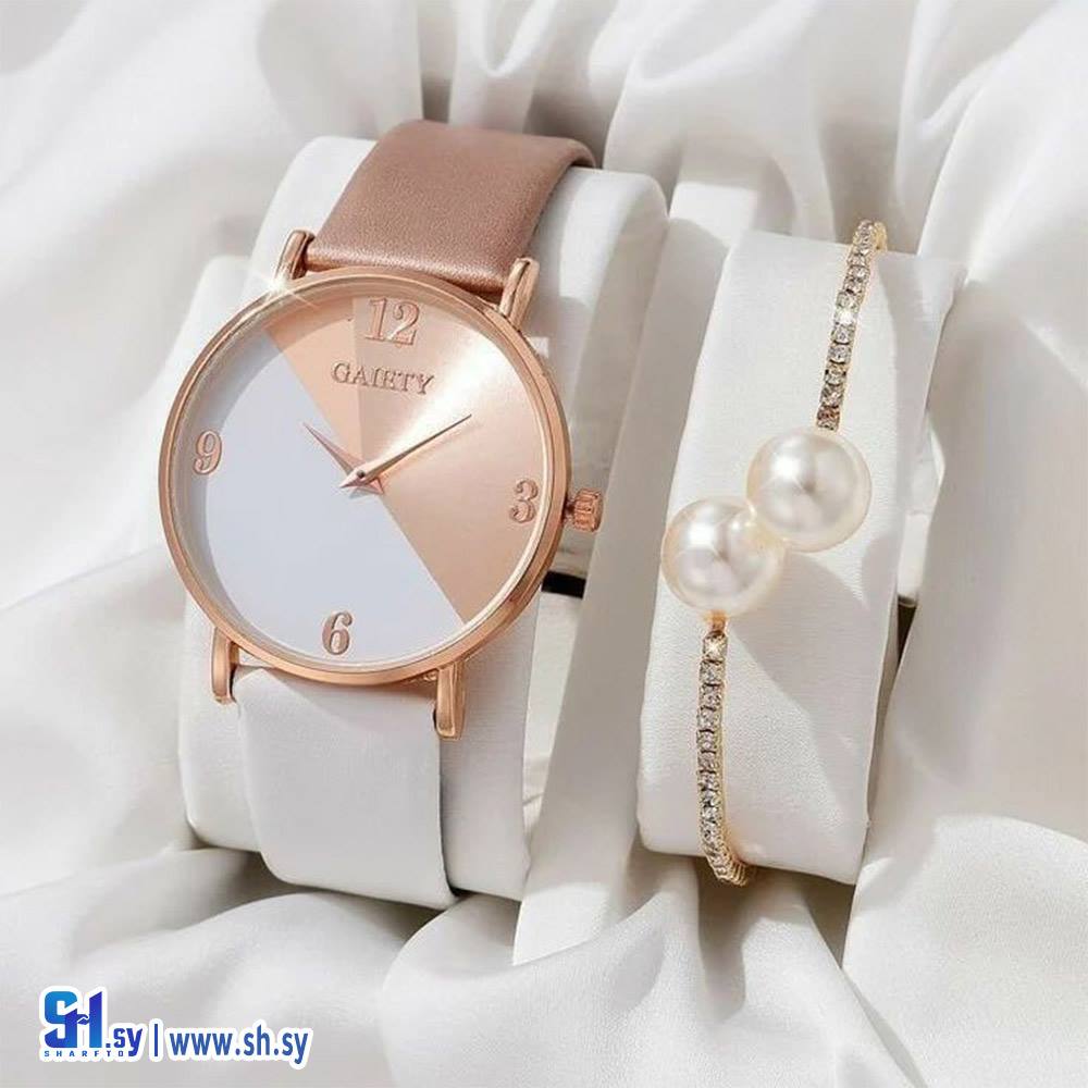 ساعة نسائية حزام من جلد البولي يوريثان (lolo botique)