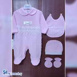 طقم بناتي بي بي مطرز 3 (Popolini)