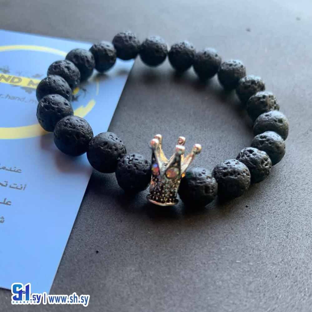 اسوارة حجار اللافا البركانية (Mayar hand made)