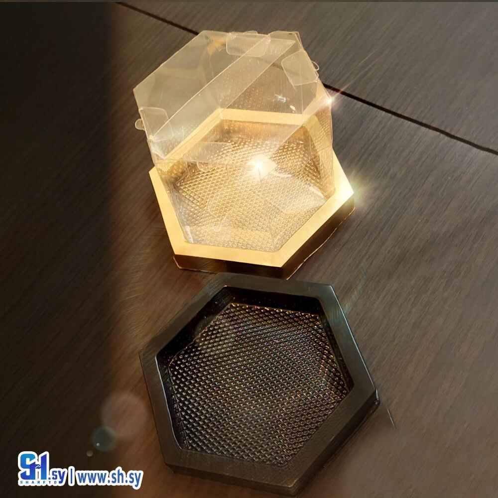 عبوة  حلويات شكل سداسي (اطلس بلاست)