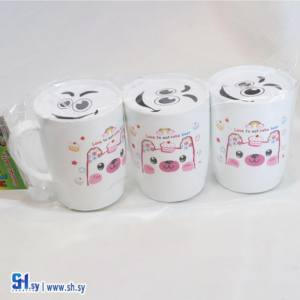 فنجان أبيض مع غطاء (ألما بلاست)