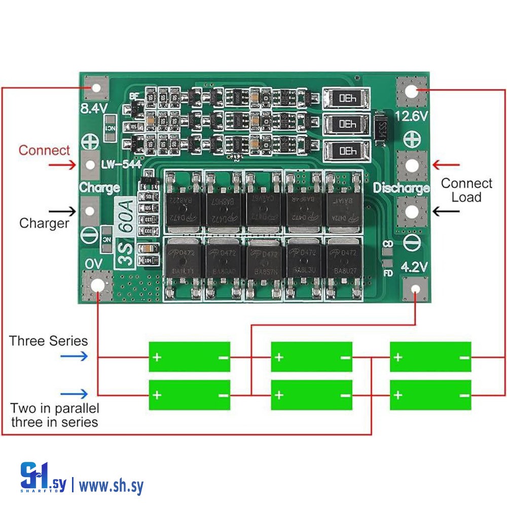شحن بطارية ليثيوم 3S 12V 60A (قطرنجي للالكترونيات)