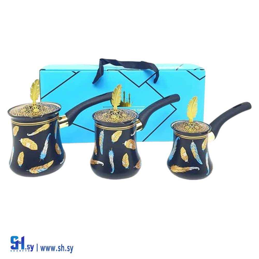 طقم ركوات قهوة ستيل مطلي ماربل (عصرونية النصر)