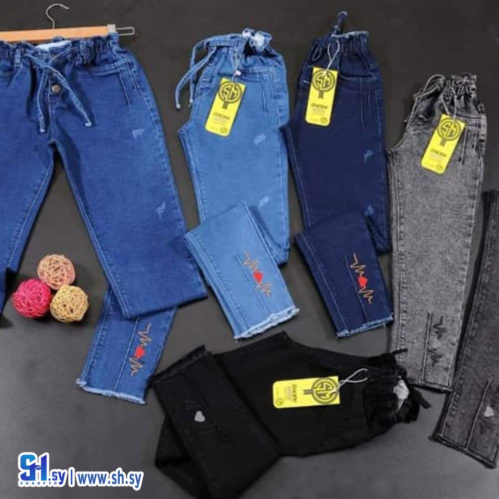 بنطال جينز بناتي بوي فريند (شركة شيخ موسى)