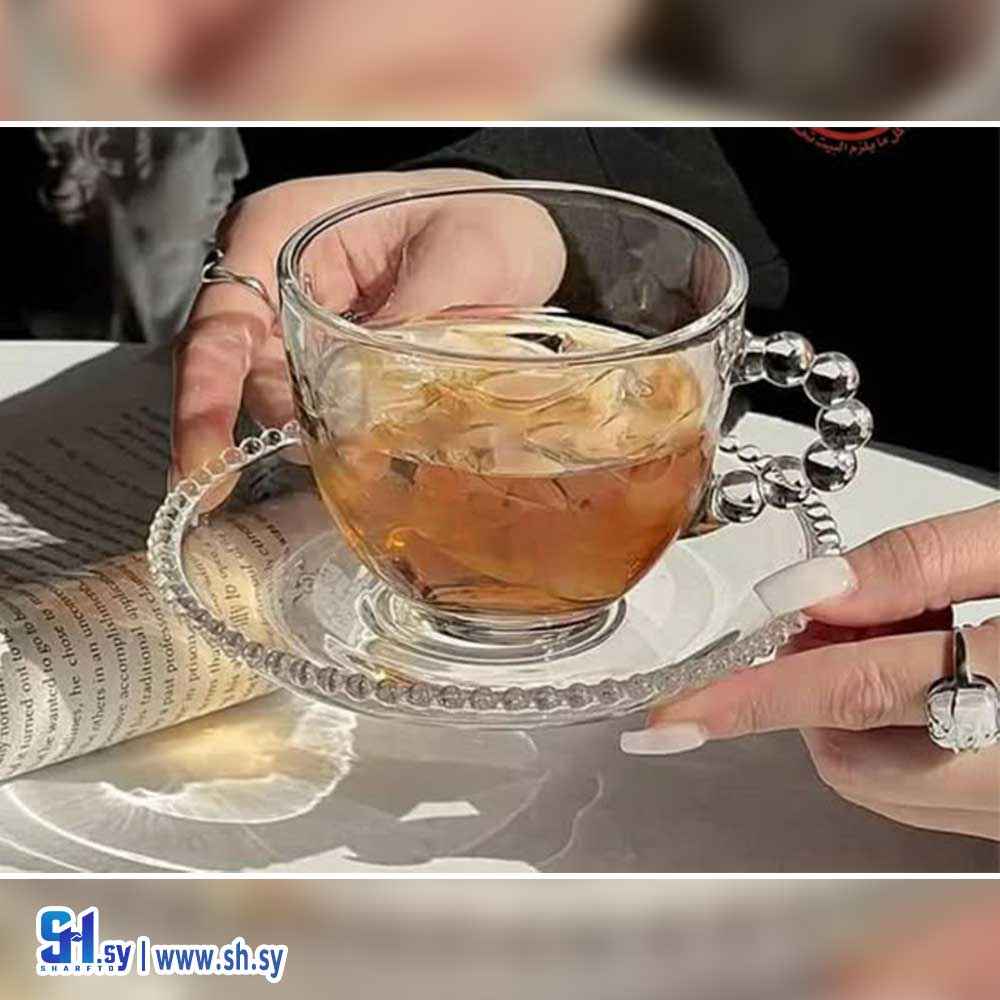 فنجان شاي مع صحن بابلي  (عصرونية النصر)