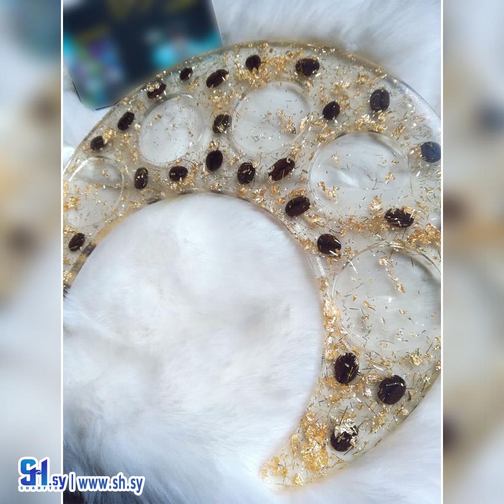 صينية فناجين قهوة هلال (زمرد)