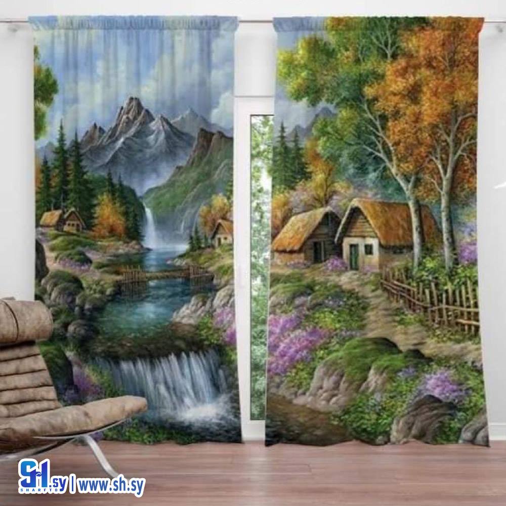 ستارة عصرية 3D طبيعة 2 (ستائر الصقر)