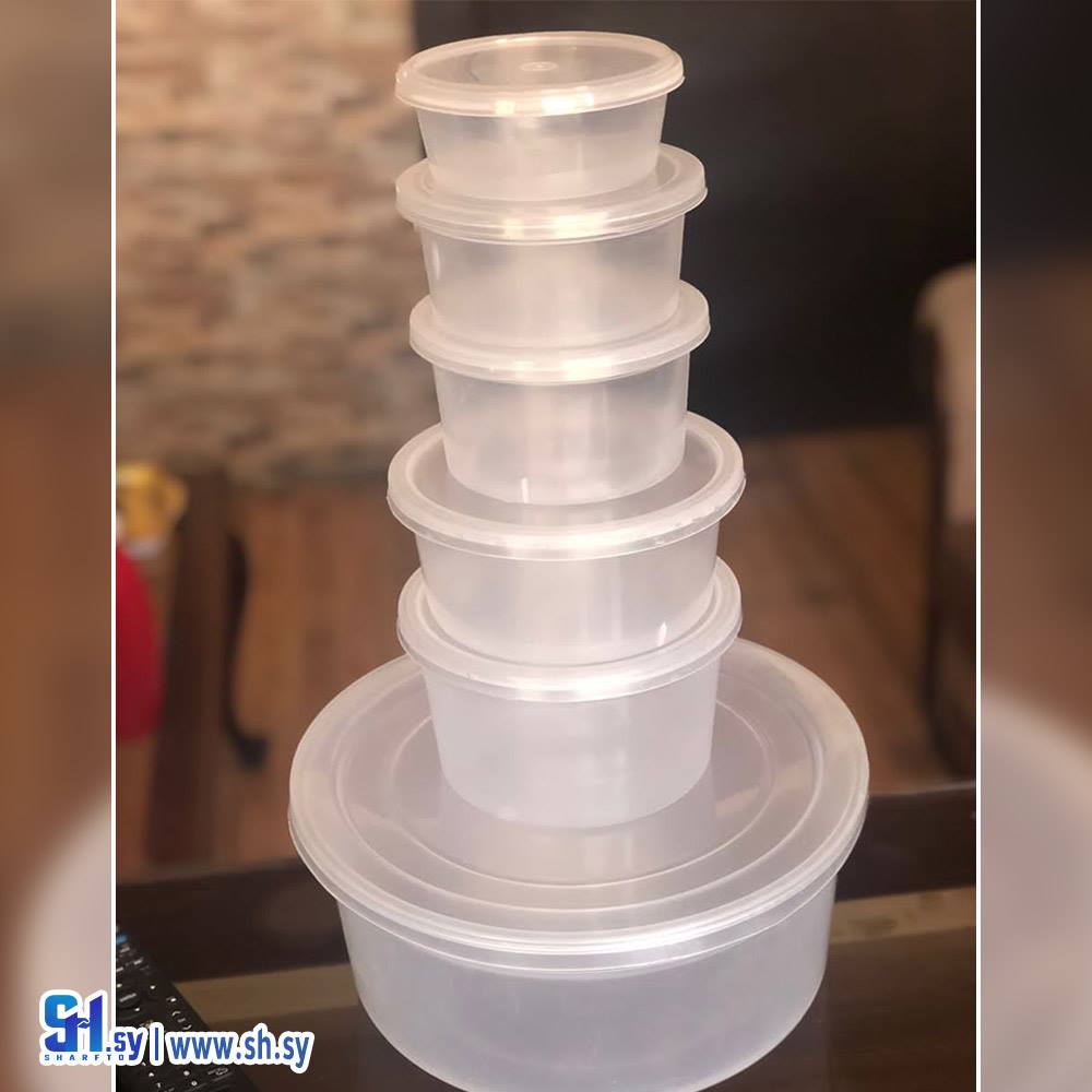 عبوة حلاوة دائرية (كريدي بلاست)