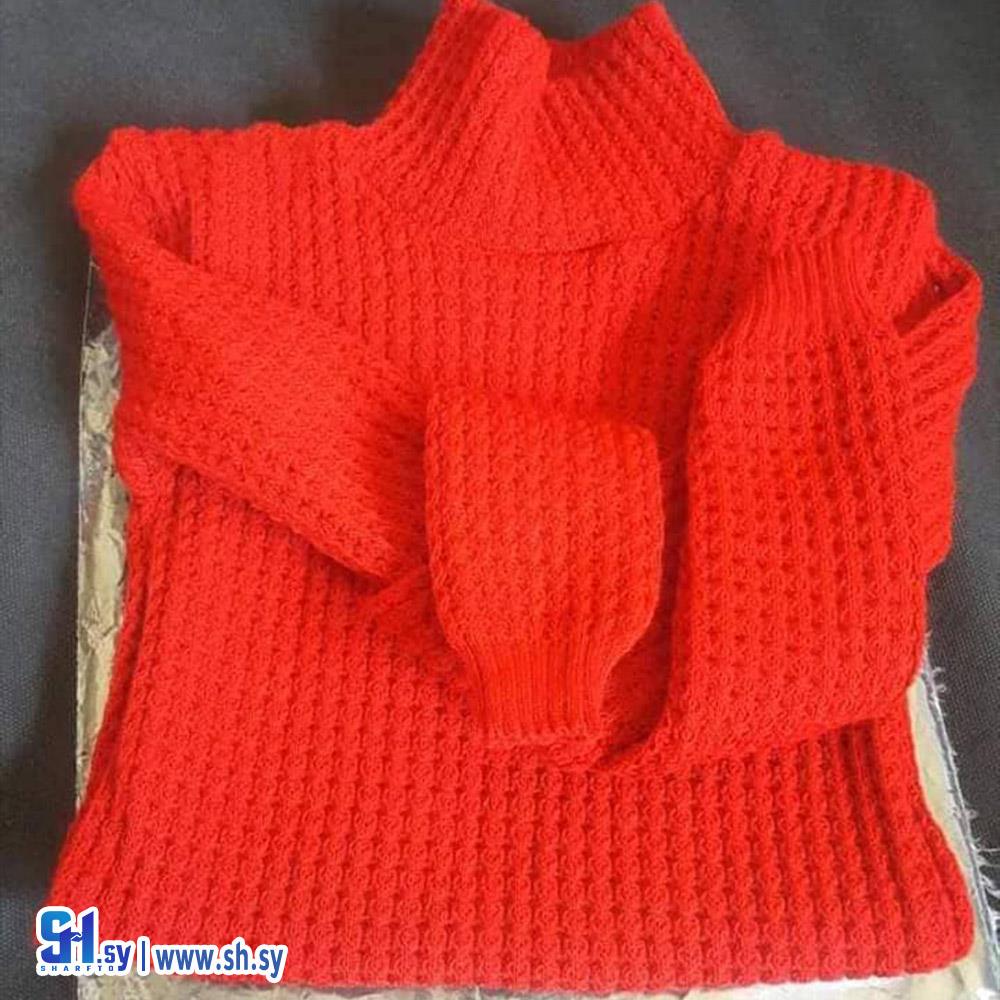 كنزة نسائية تريكو خلية نحل (ملبوسات الأيهم)