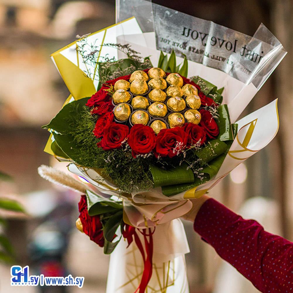 تزيين باقات ورد وشوكولا (أزهار الوروس)