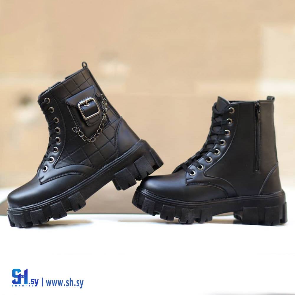 بوط جزمه نسائي سحاب جيب نعل بروتان طبي طري (أحذية قبلاوي)