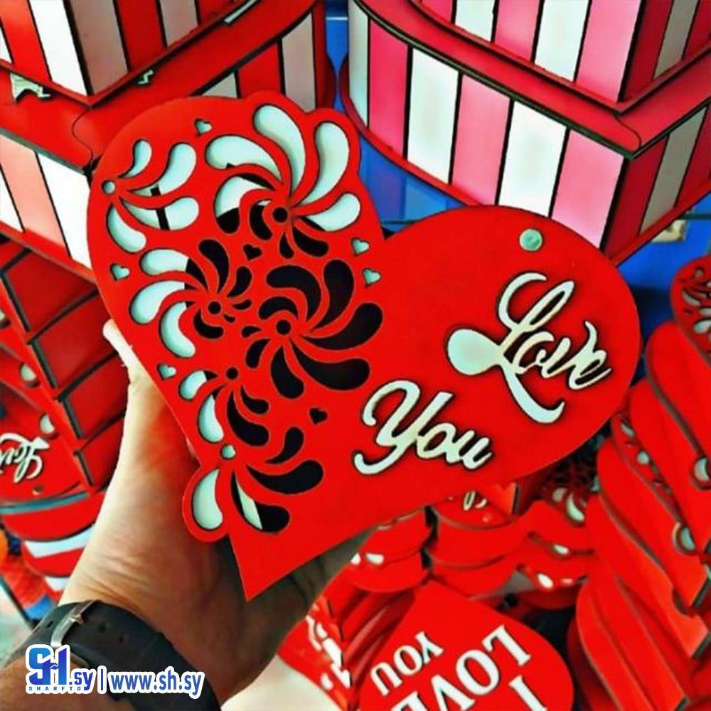 صندوق خشبي موديل القلب  (خشبيات العلاء)