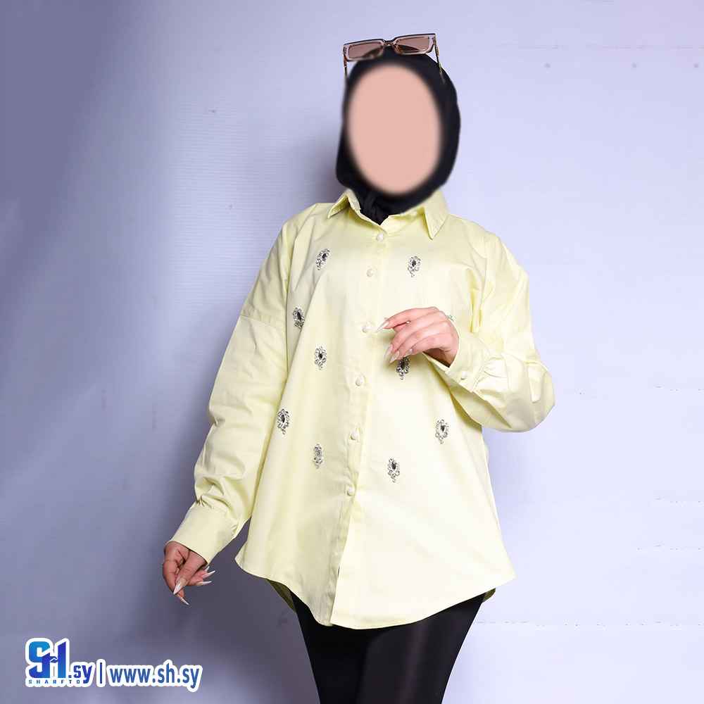 قميص نسائي كتان (تريكو وملبوسات عبيدة)