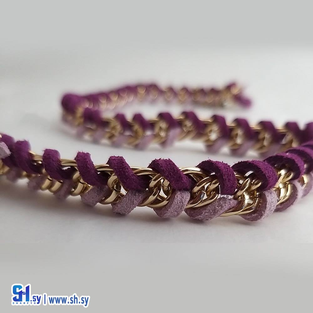 قلادة جديلة ذهبية مع الشامواه (LUJI Crafts)