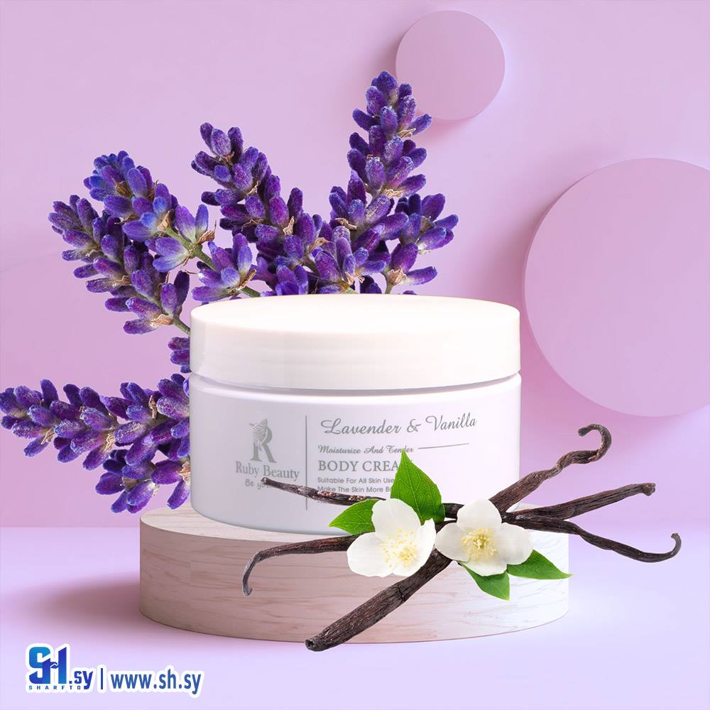 كريم جسم للبشرة الحساسة بخلاصة اللافندر و الفانيلا (روبي بيوتي)