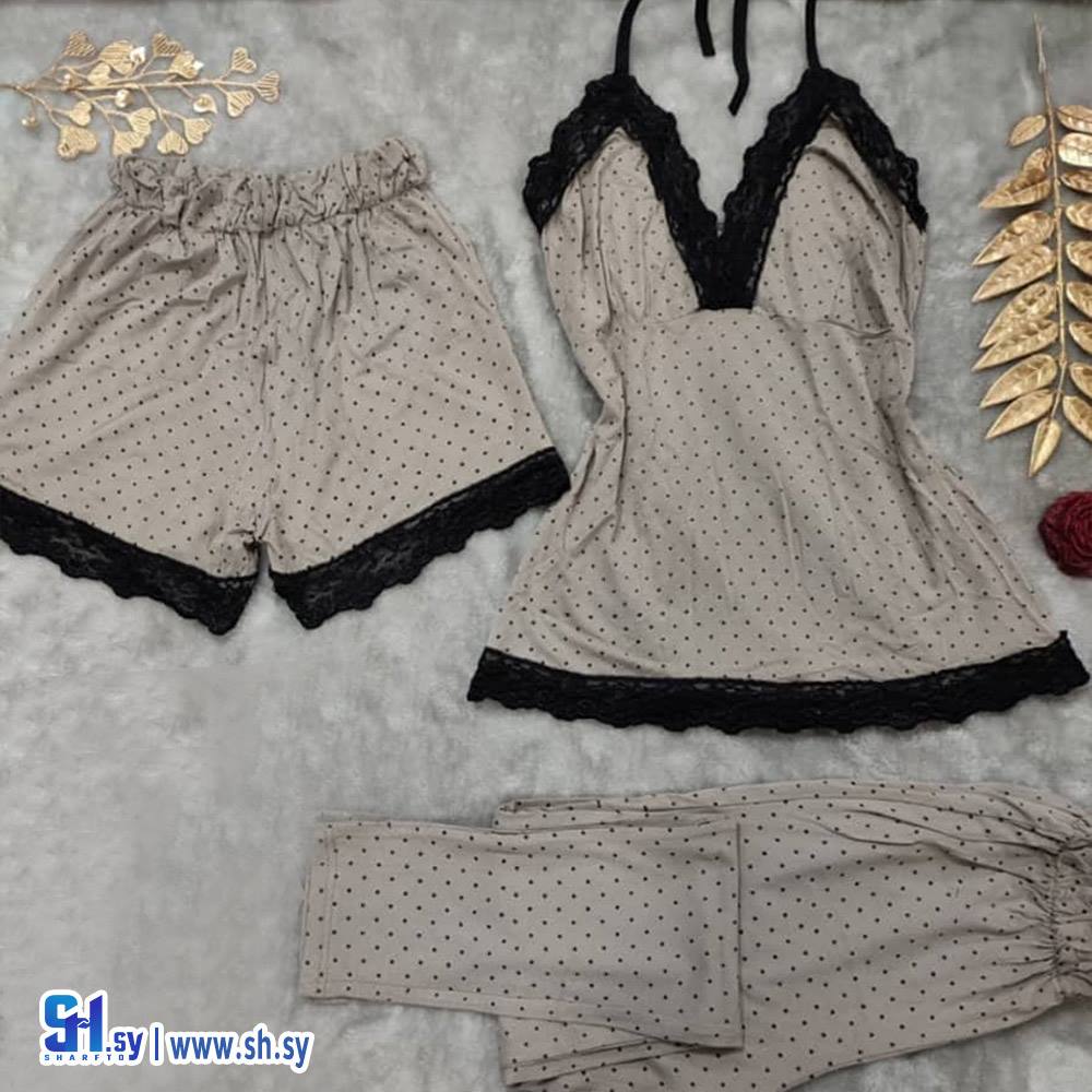 بيجامة نسائي قطن 3 قطع (Lolea fashion)