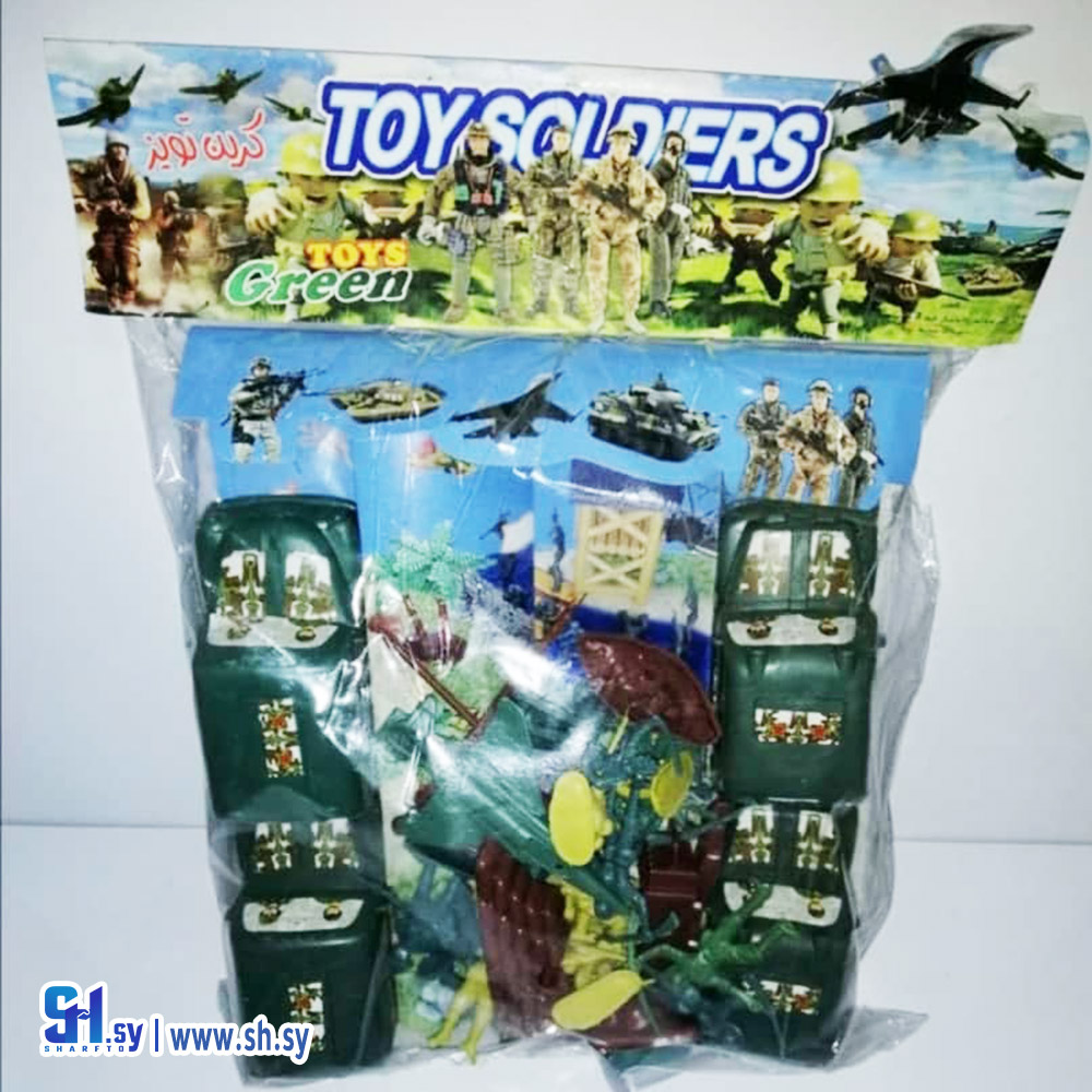 لعبة toy soldiers مع 4 شاحنات (شركة عجلوني)