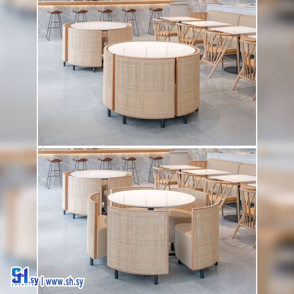 طاولة طعام دائرية موديل 4 (مطرقة ومنشار)