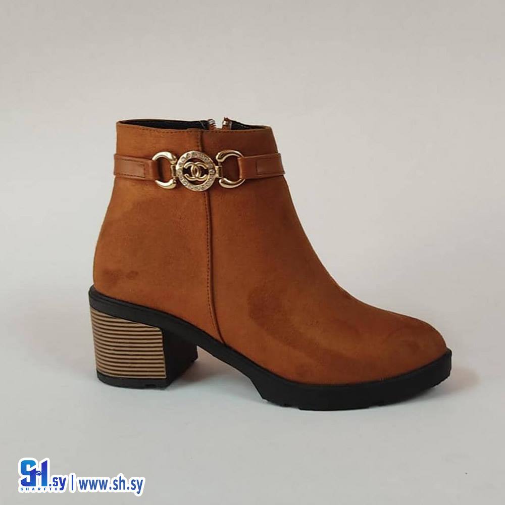 جزمة نسائية شامواه كعب فصل (رامي لتجارة الأحذية)