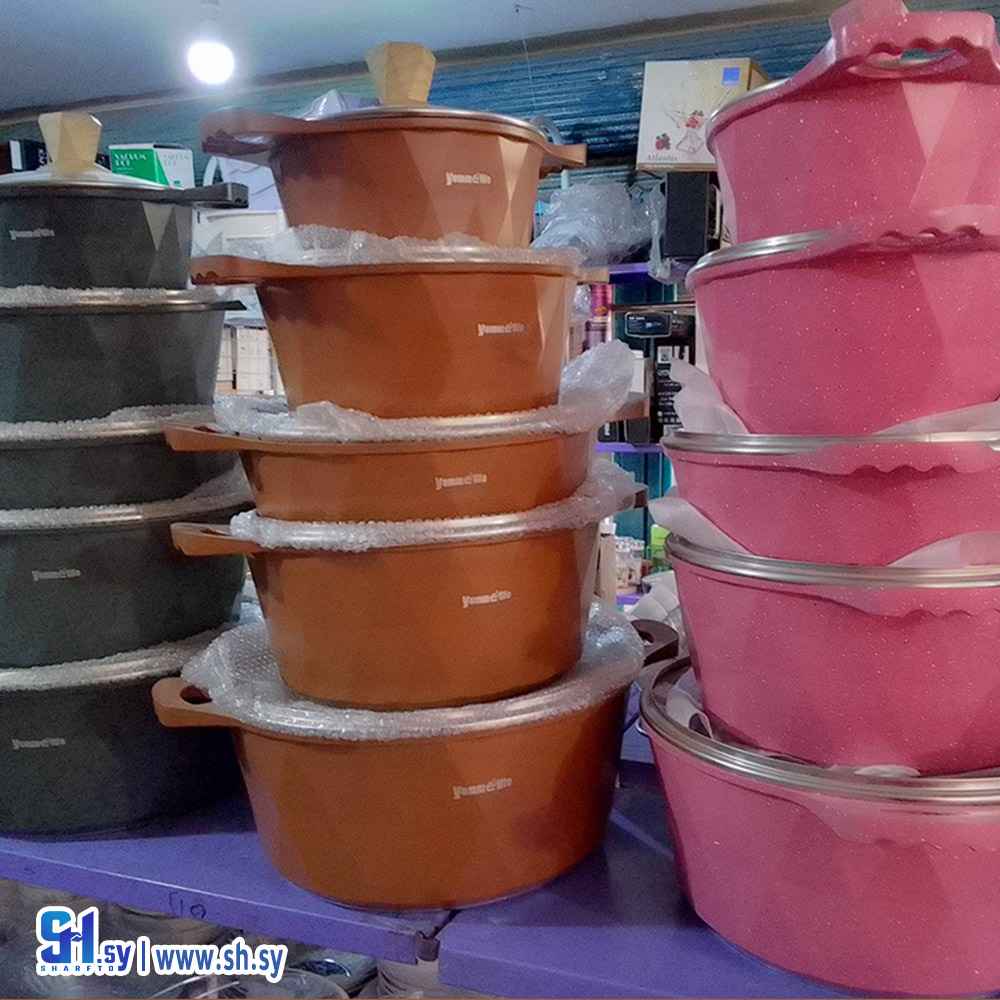 طقم طناجر غرانيت 5 (عصرونية البني)