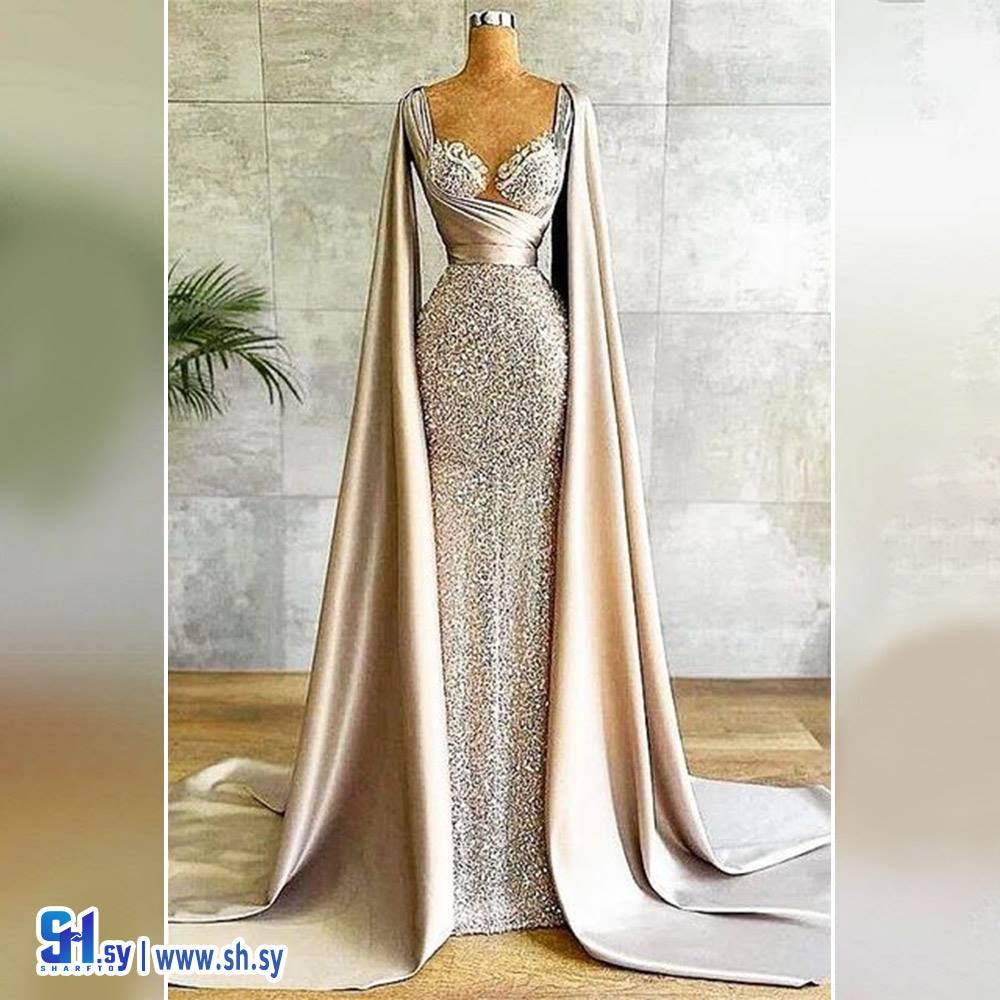 فستان بأكمام عريضة (Dina Style)