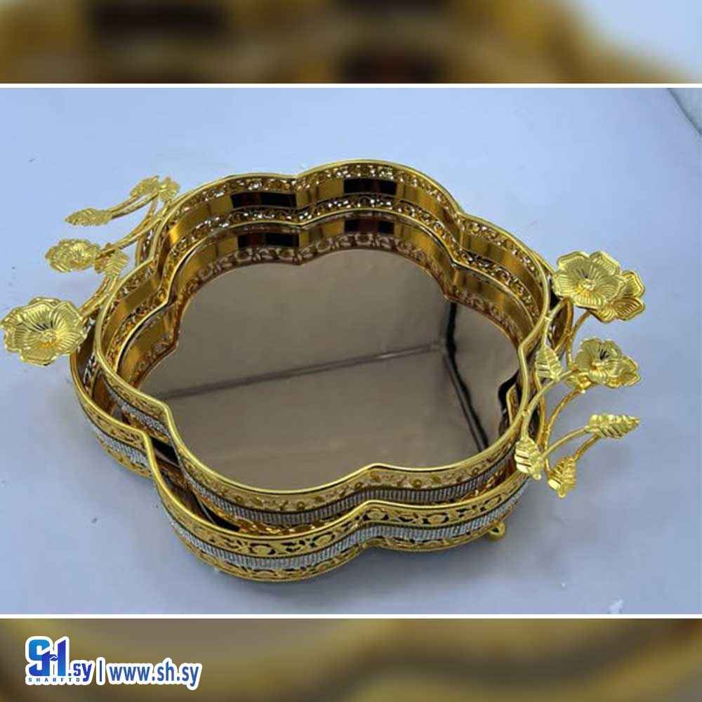 طقم صواني ضيافة ذهبي (عصرونية النصر)