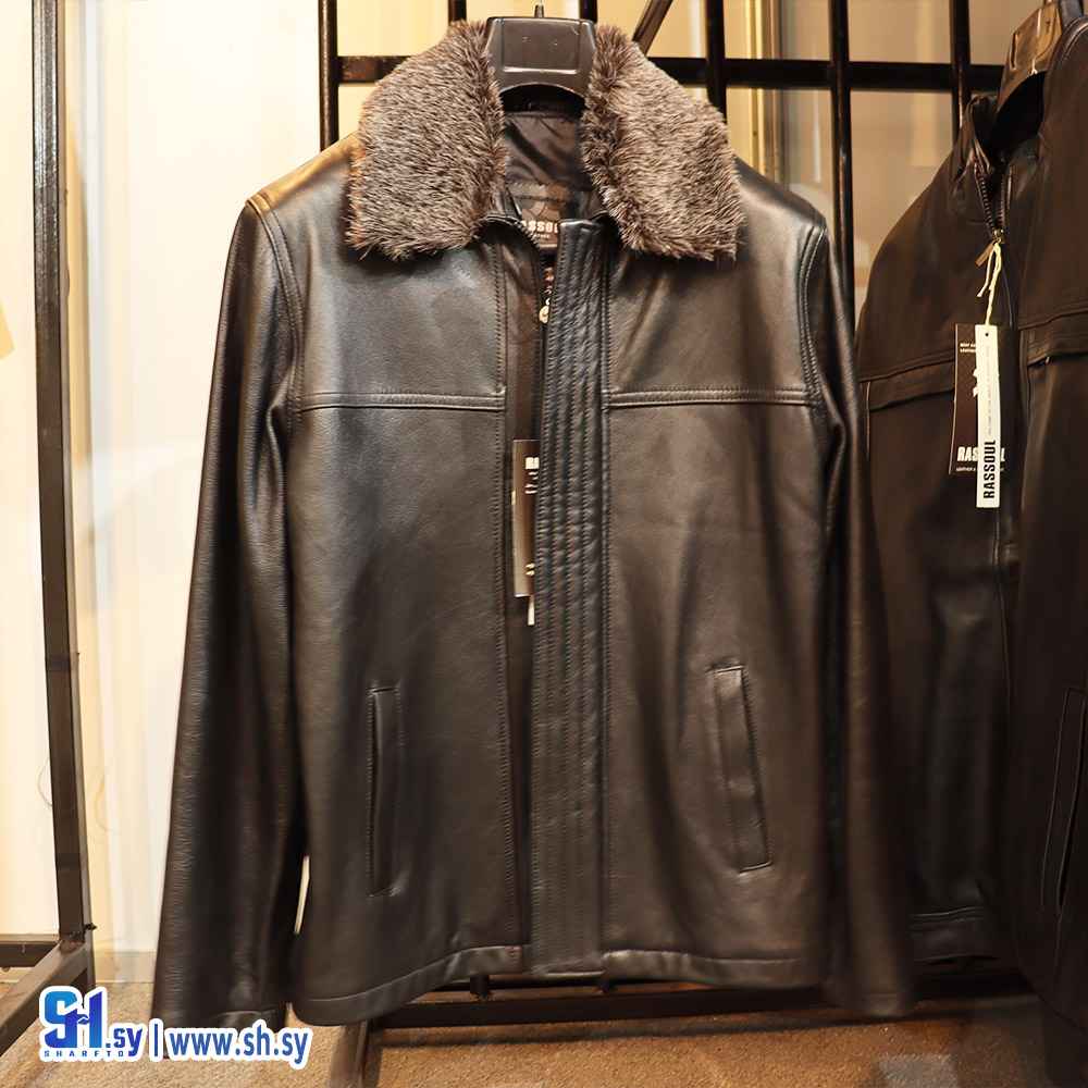 سترة رجالي موديل رسمي ياقة فرو (RASSOUL LEATHER)