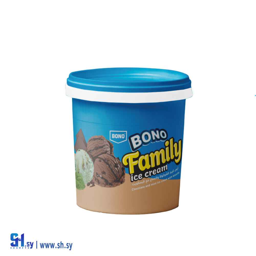 آيس كريم بونو فاميلي شوكولا ونعنع مع بسكويت (BONO)