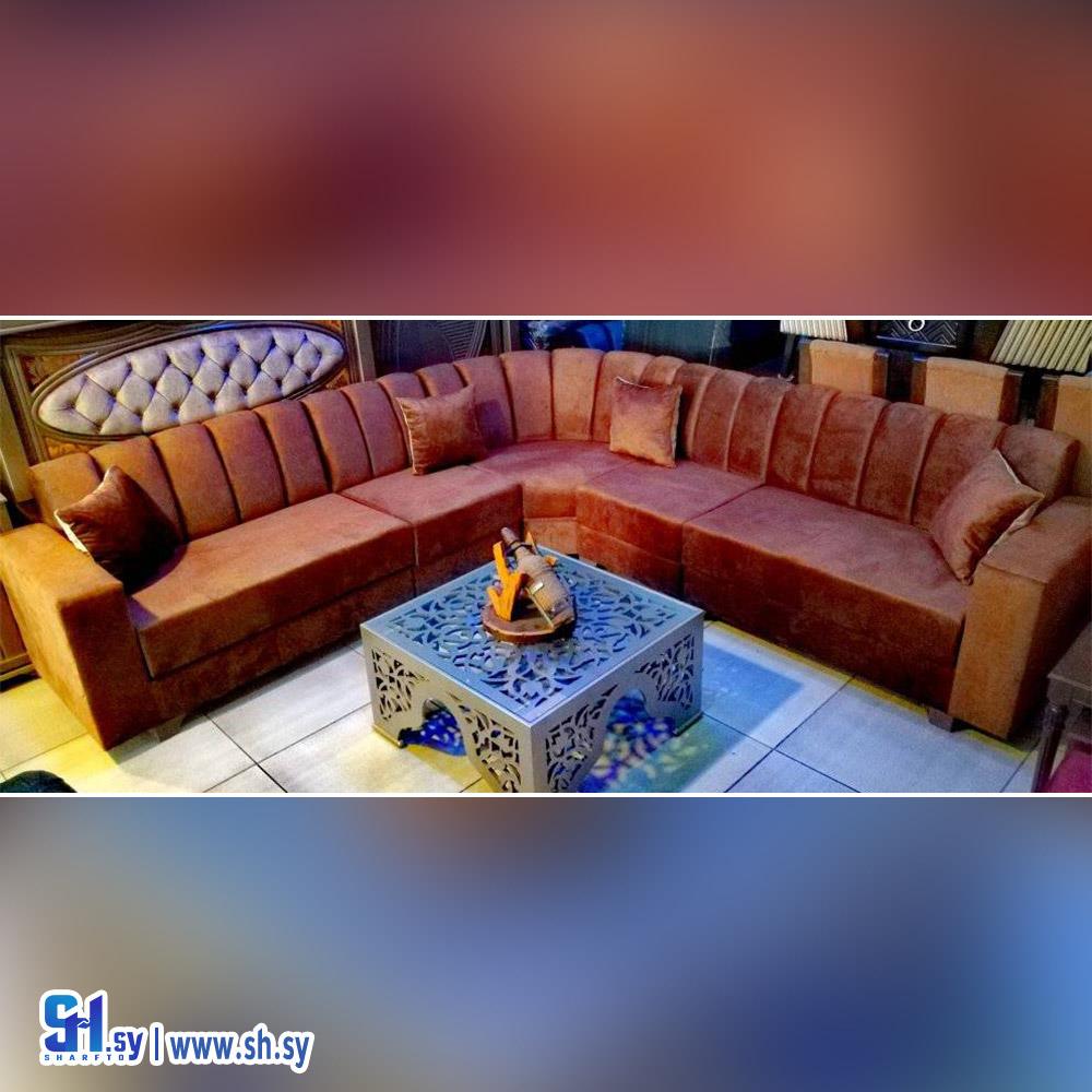 طقم زاوية قماش مخمل أجنبي (مفروشات الأهرام)