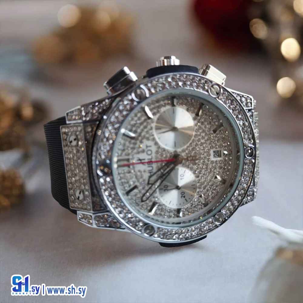 ساعة نسائية الماسية كرونوغراف ماركة Hublot (شركة كلاكسي)